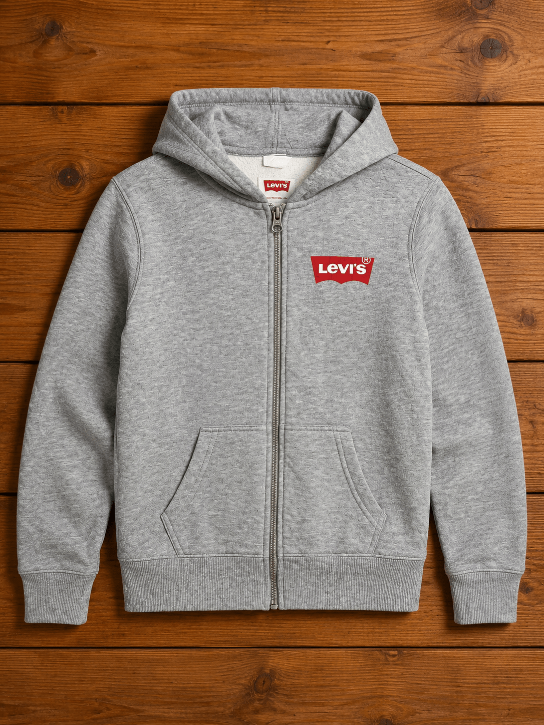 Poleron Con Cierre Niño Levis Gris - LaOtraPrenda.cl - Ropa