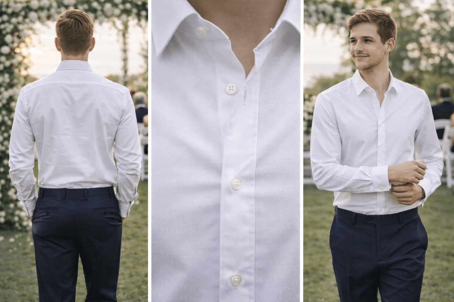 Camisa Hombre Fabrizzi para Colleras Blanca - LaOtraPrenda.cl - Camisa