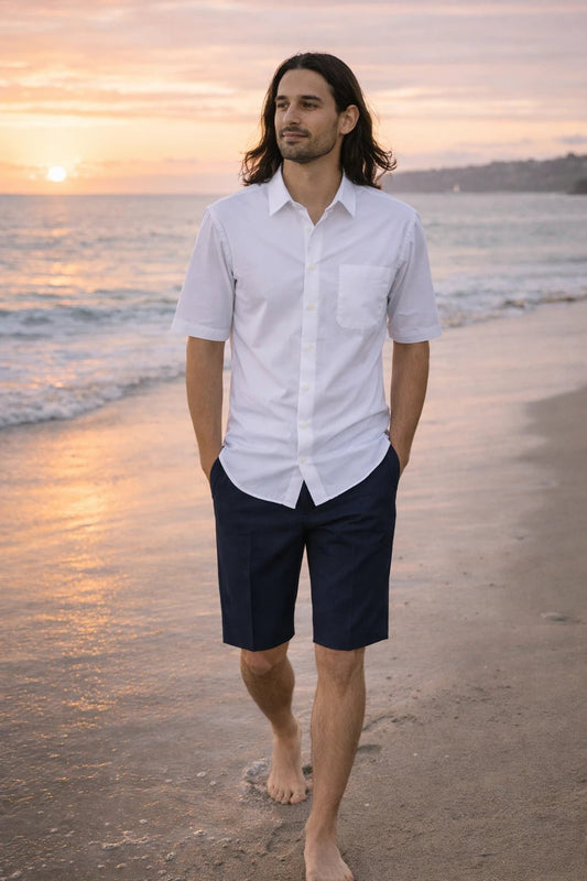 Camisa Hombre H&M Manga Corta Blanca - LaOtraPrenda.cl - Camisa
