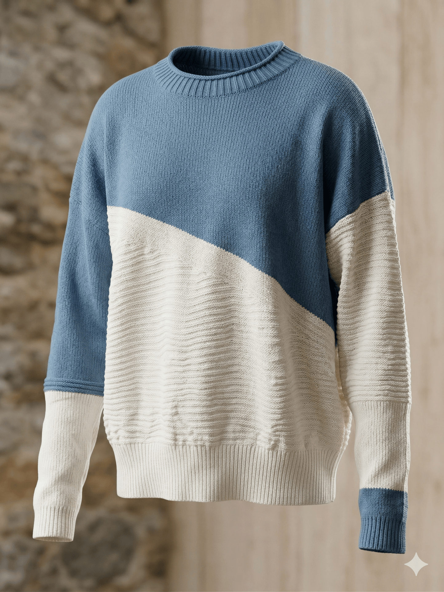 Sweater Blanco & Celeste - LaOtraPrenda.cl - Sweater