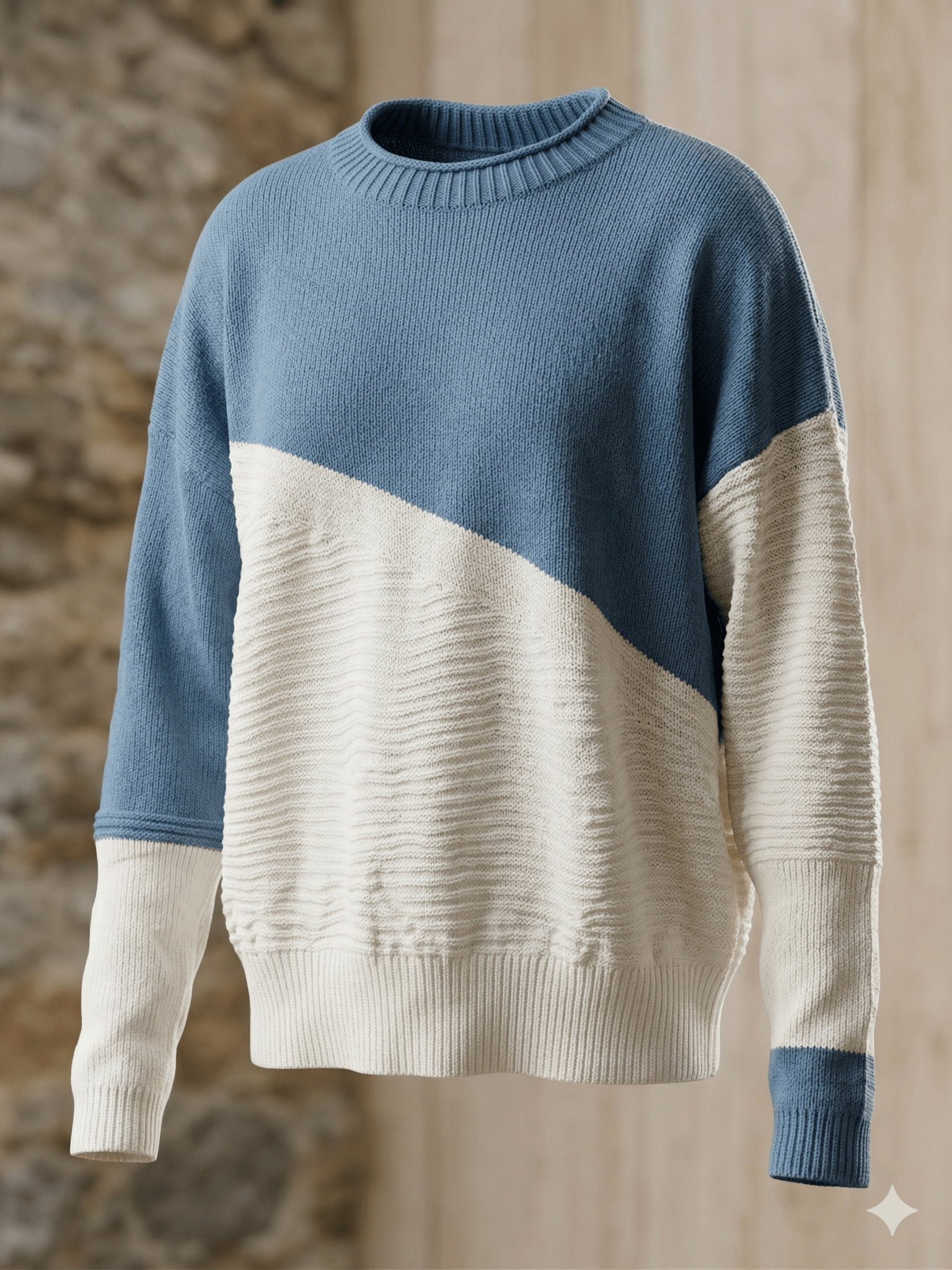 Sweater Blanco & Celeste - LaOtraPrenda.cl - Sweater