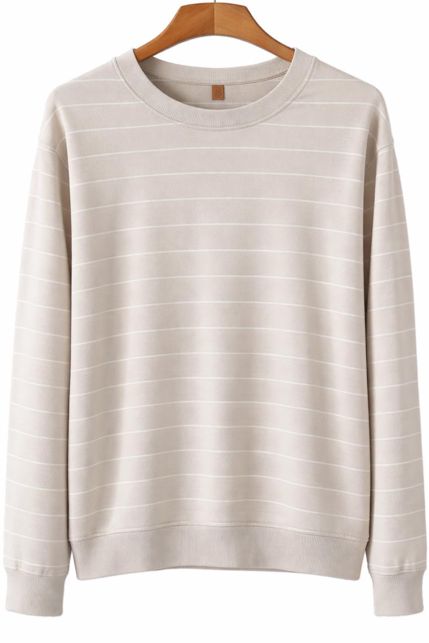 Polera Stars Above Crema con Rayas Blancas - LaOtraPrenda.cl - Polera