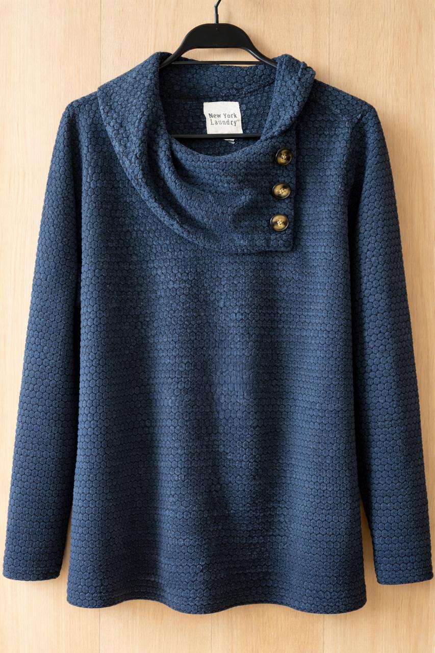 Sweater New York Laundry Azul Petroleo - LaOtraPrenda.cl - Sweater