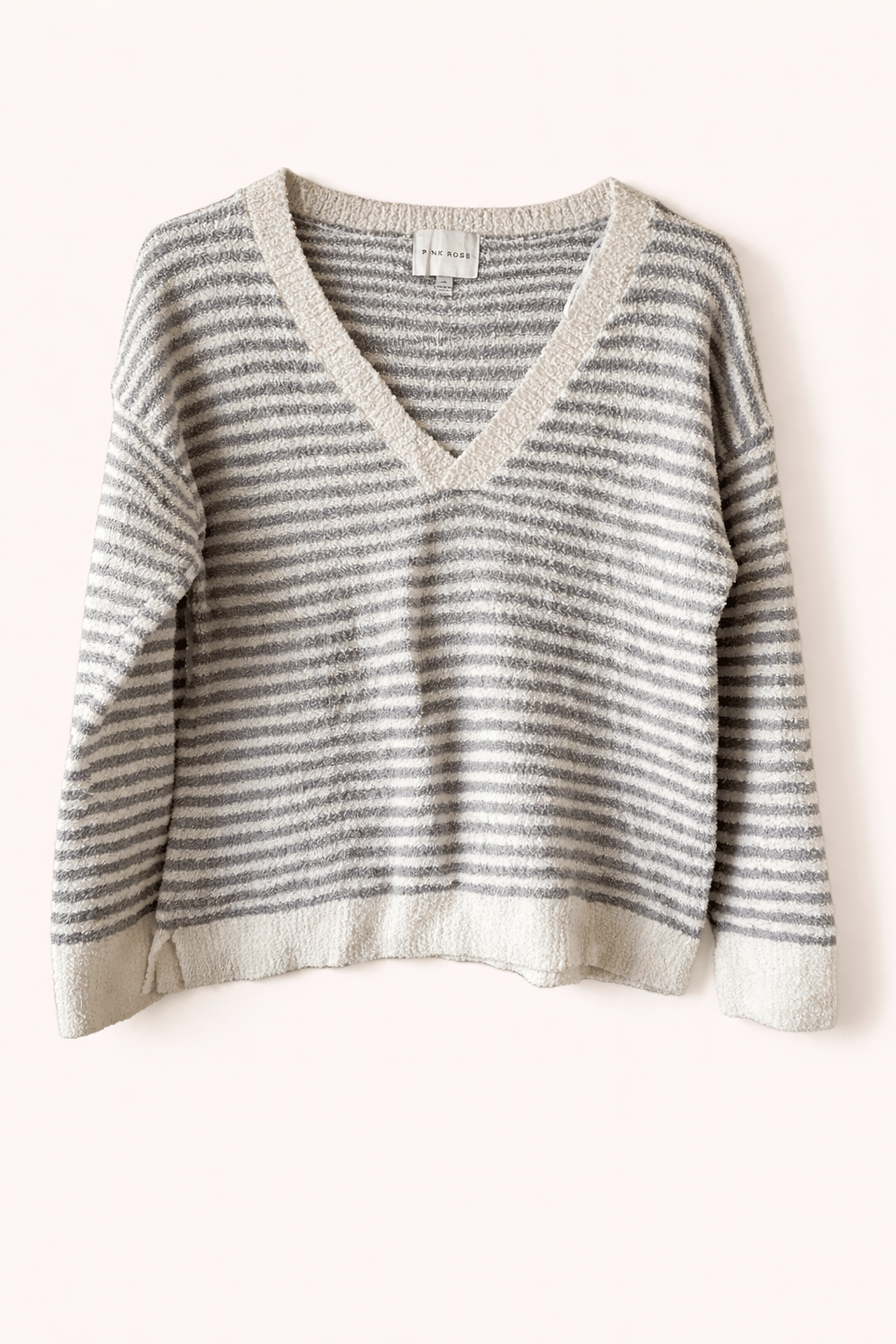 Sweater Pink Rose Blanco/Gris jaspeado - LaOtraPrenda.cl - Sweater