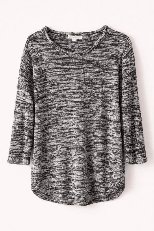 Sweater Cleo Petites Negro/Blanco jaspeado - LaOtraPrenda.cl - Sweater