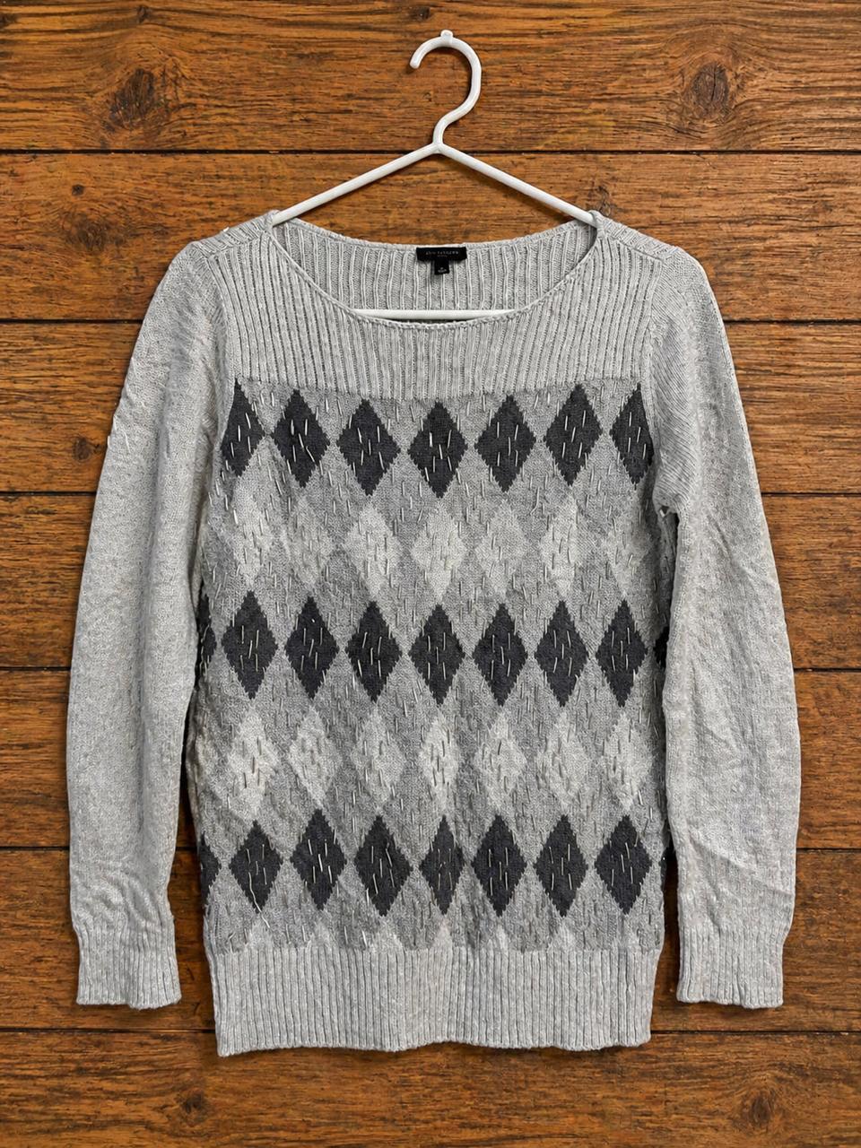 Sweater Talbots Gris Con Rombos