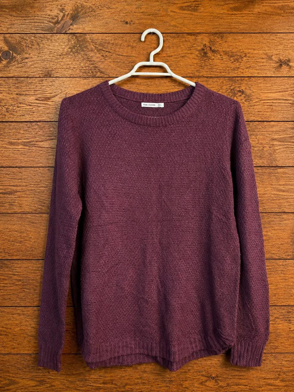 Sweater Pink Clover Burdeo