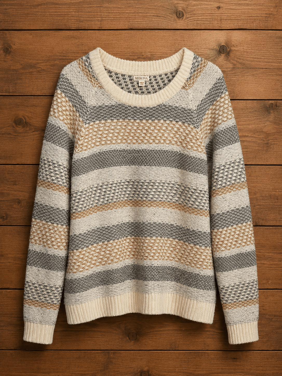 Sweater Merona Blanco Con Gris - LaOtraPrenda.cl - Sweater