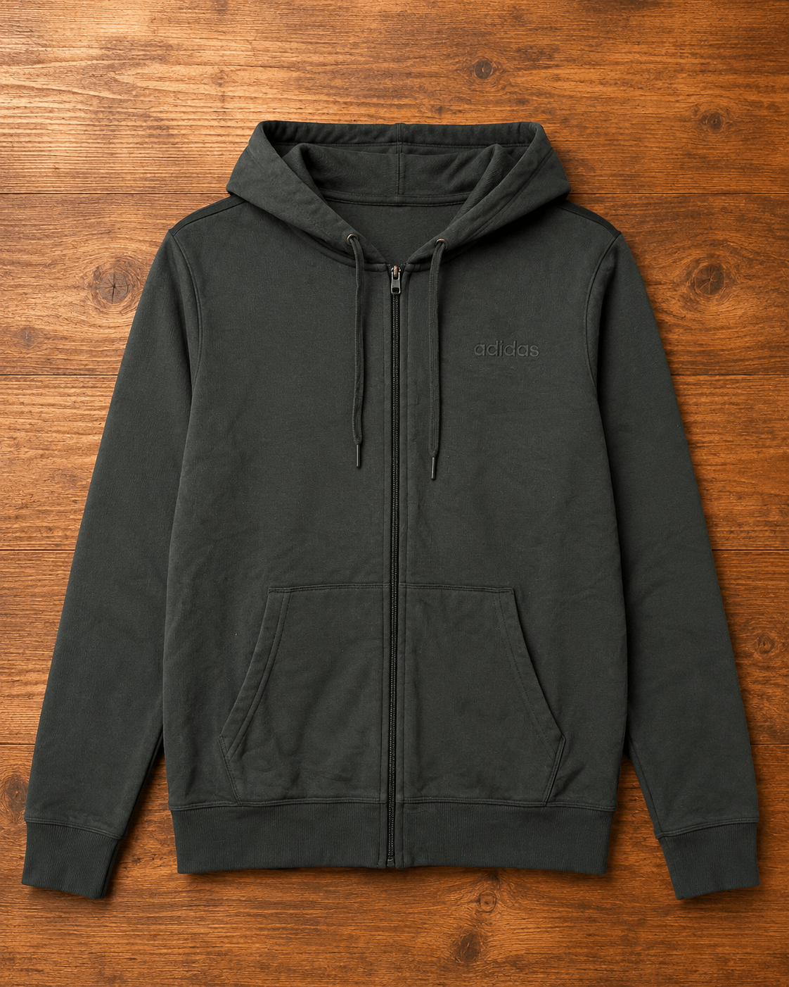 Poleron Con Cierre Niño Adidas Gris Oscuro - LaOtraPrenda.cl - Ropa