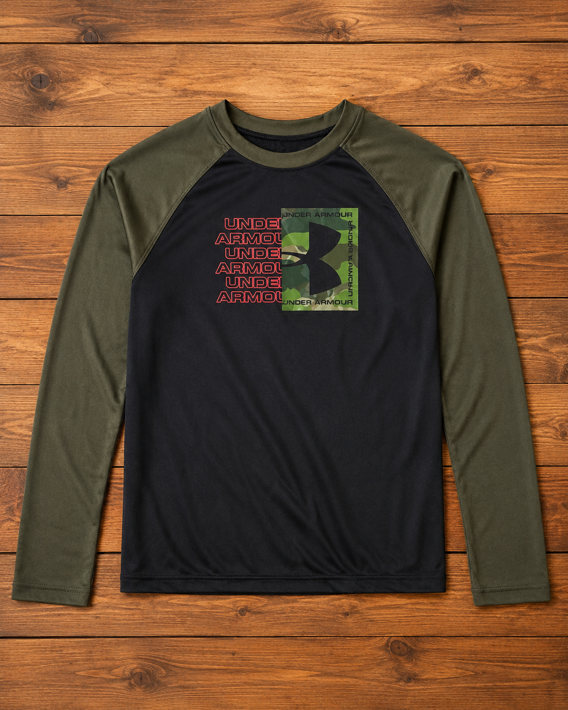 Primera Capa Niño Under Armour Negro Con Verde