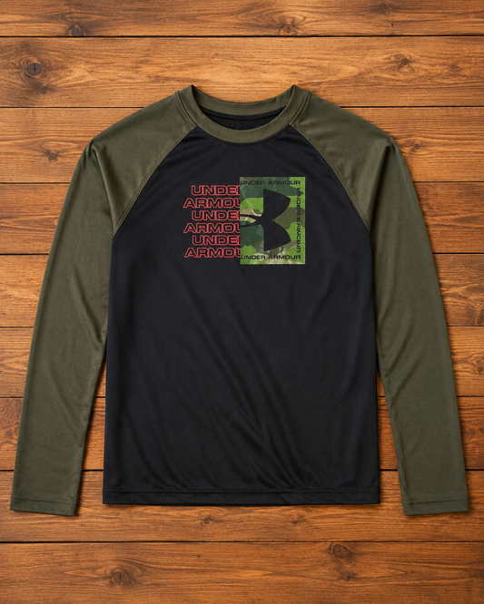 Primera Capa Niño Under Armour Negro Con Verde