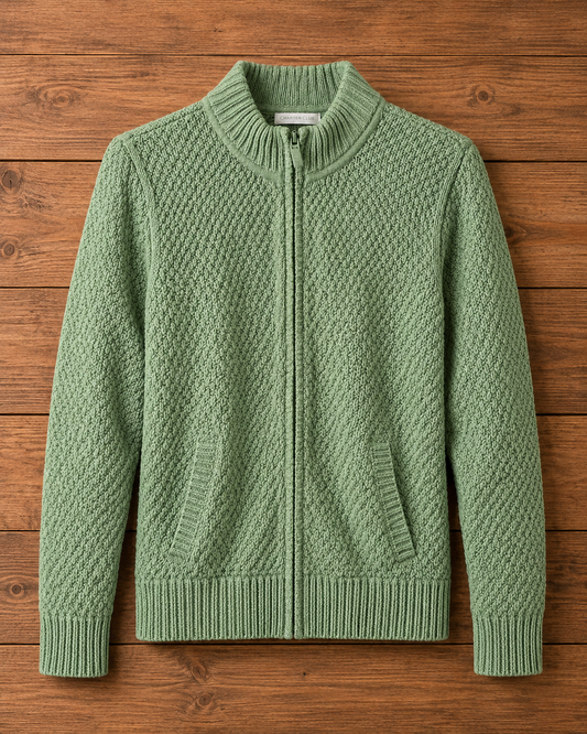 Sweater Niña Con Cierre CharterClub Verde