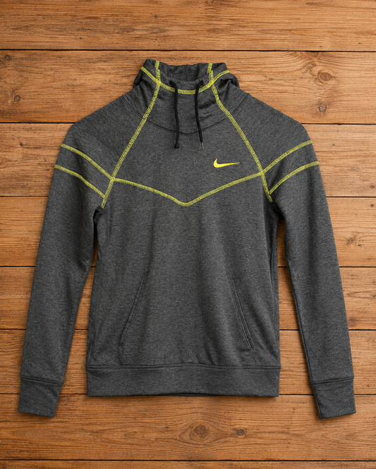 Poleron Niña Nike Dri Fit Gris / Lineas Fluor