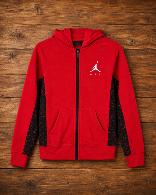 Poleron Niño Con Cierre Nike jordan Rojo / Gris