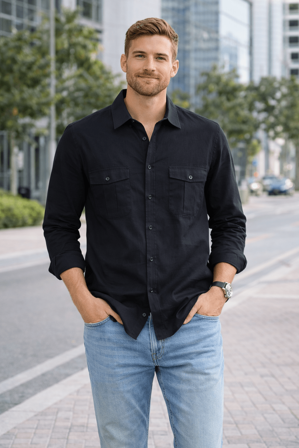 Camisa Alfani Hombre – Negra - LaOtraPrenda.cl - Camisa