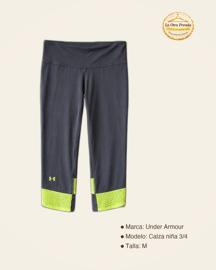Calza Niña 3/4 Under Armour Gris/Fluor
