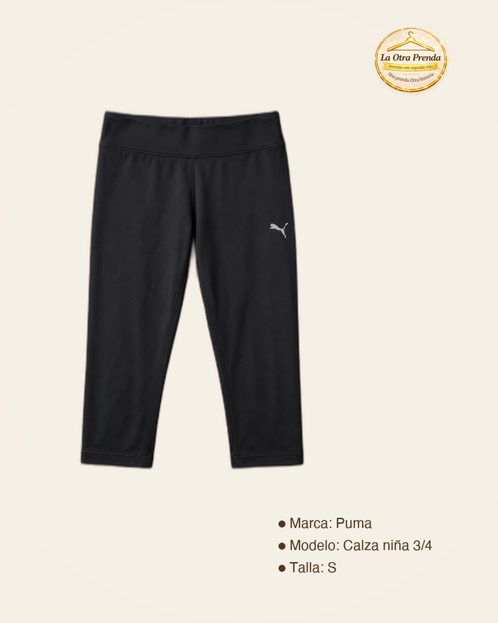 Calza Niña 3/4 Puma Negra